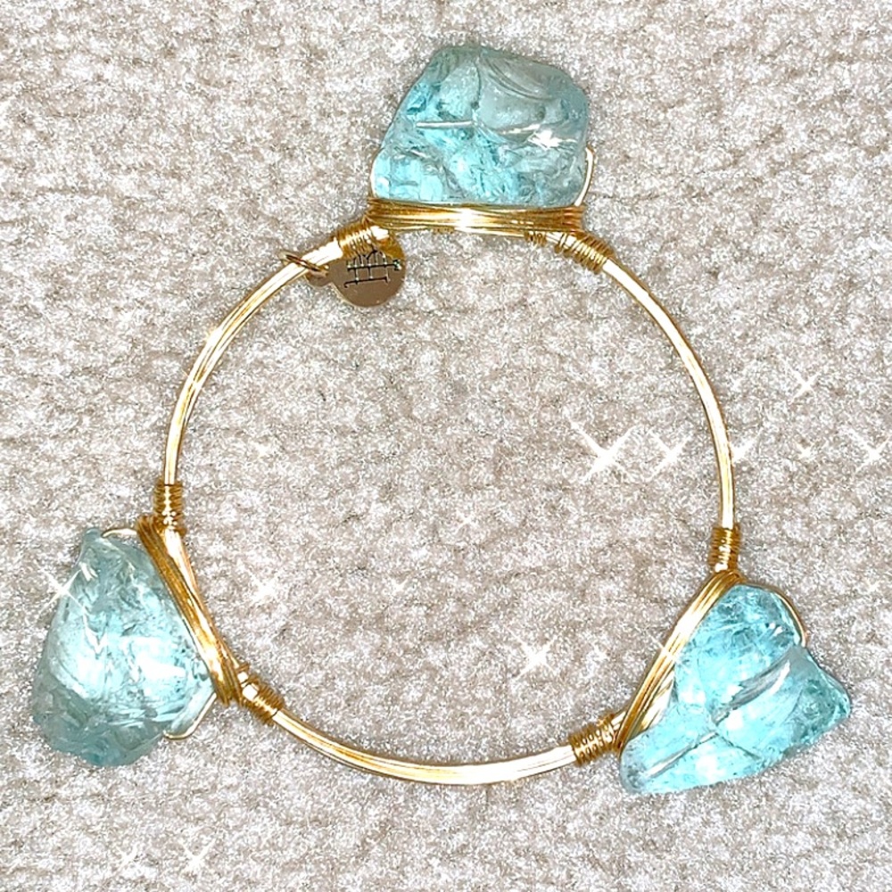 Ice blue clear stone bourbon and bowties bracelet